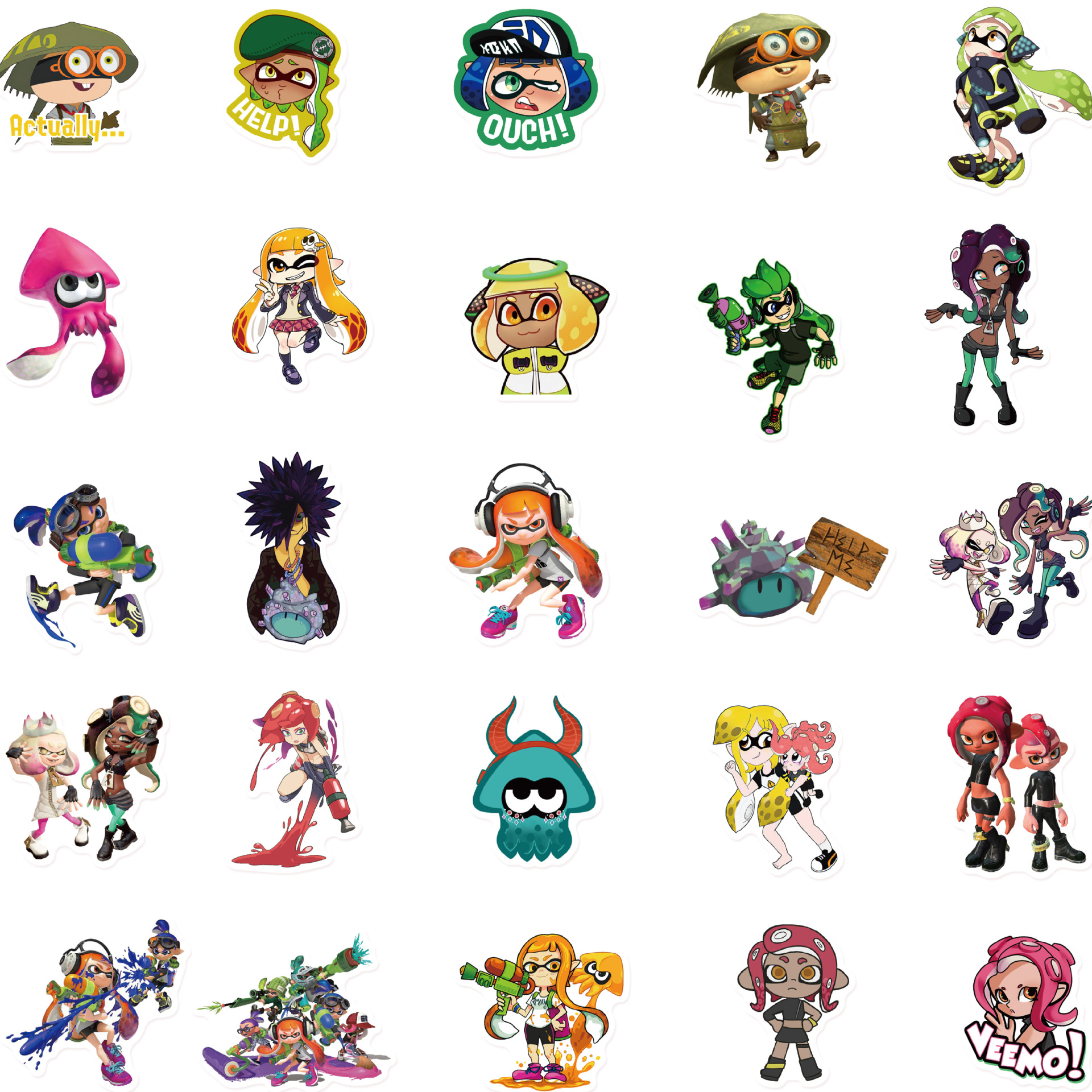 50 sheets/set jet warrior Splatoon hand account stickers diy notebook hand account adhesive material stickers