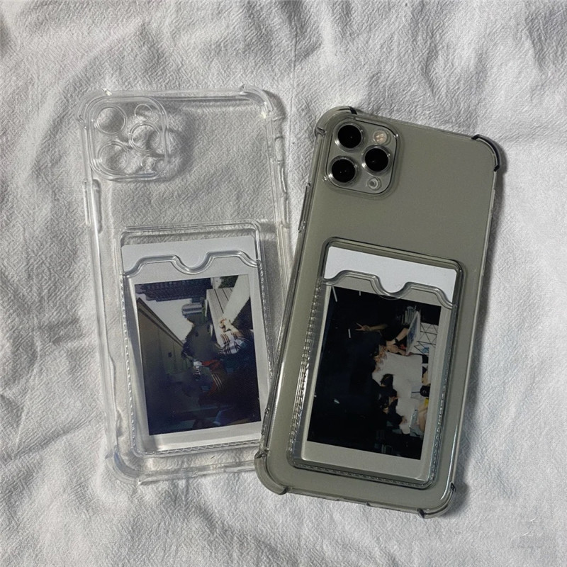 Xiaohongshu's same transparent card holder is suitable for iPhone 15 Apple 14 mobile phone case x female xr and can hold cards 8plus