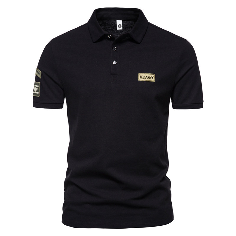 Spring and Summer 2024 Men's Clothing Amazon European-American Style Men's Military Style Short-sleeved T-shirt Men's Trendy Casual Polo Men