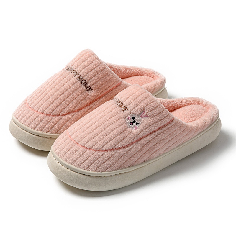 Cotton slippers women's autumn and winter couple's drooping feeling indoor home home non-slip thick bottom plush warm Men's winter