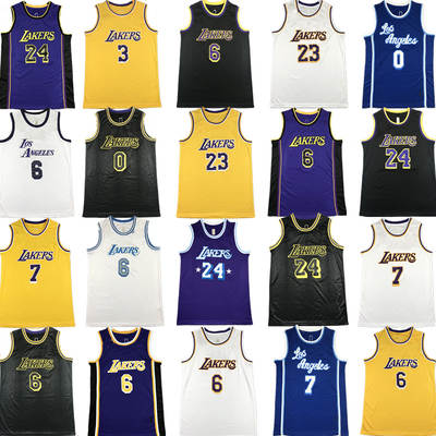 Summer Cross Border Jersey Lakers James 6 Branch Retro Jersey Embroidered Basketball Suit Sports Vest Ratio for Men and Women