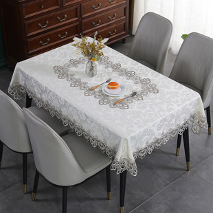 European Style Light Luxury Tablecloth Source Factory Satin Jacquard Household Dining Tablecloth Waterproof Coffee Table Tablecloth High-grade Tablecloth