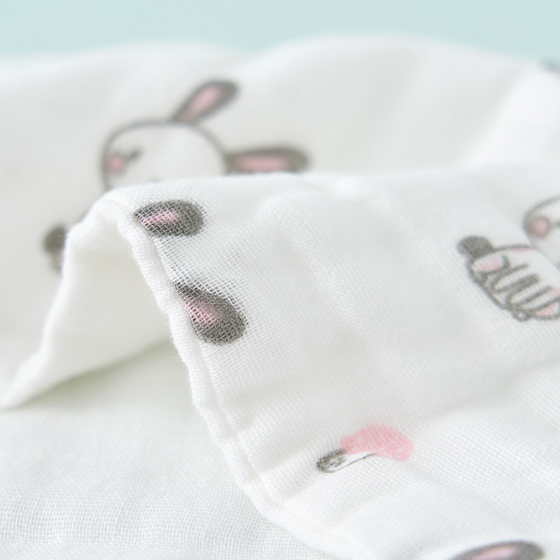 Six-layer cotton printed small square cotton high-density gauze towel baby face towel baby handkerchief milk towel
