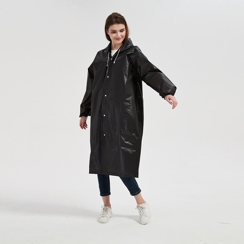 EVA raincoat long men's and women's available adult single coat portable outdoor travel poncho factory direct supply