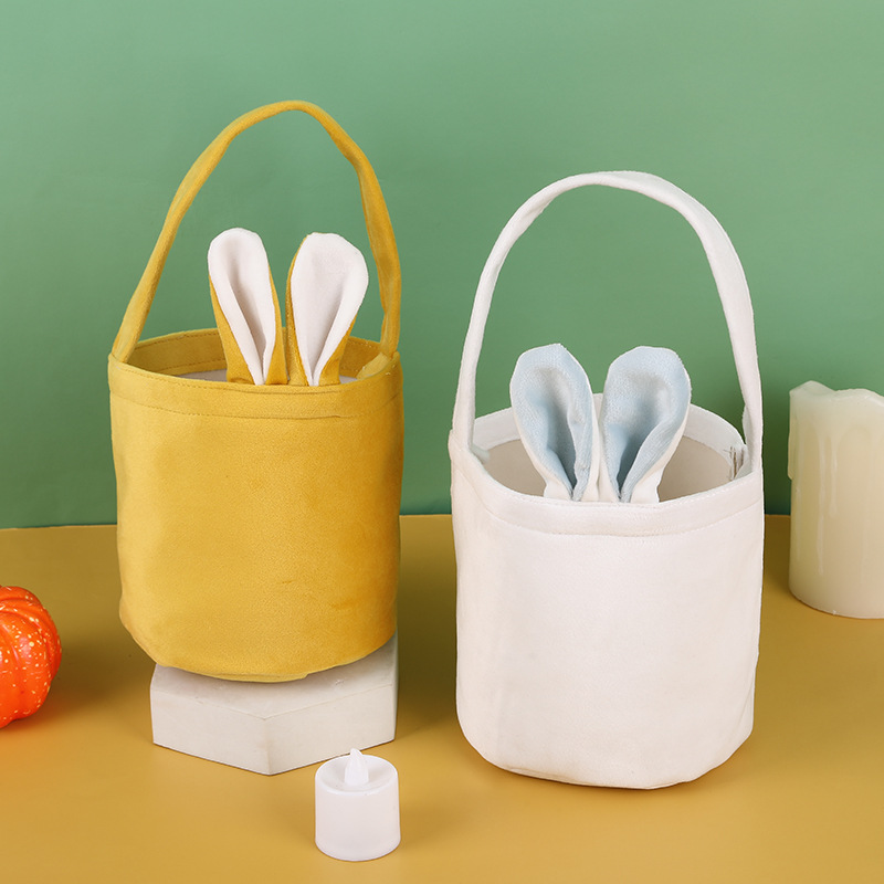 Cross Border Hot Selling Easter Bunny Handbag Rabbit Ear Basket Party Gift Box Packaging Easter Egg Box Candy Bag