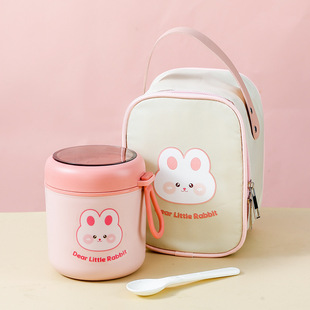 304 stainless steel soup cup breakfast cup oatmeal Cup chopsticks Cup with lid spoon portable sealed Milk Cup soybean milk cup soup jar