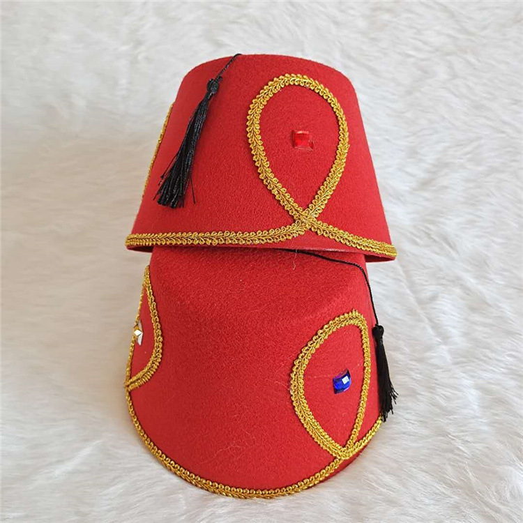 Factory spot wholesale Phnom Penh Diamond Turkey hat Moroccan hat tassel hat hanging tassel non-woven hat
