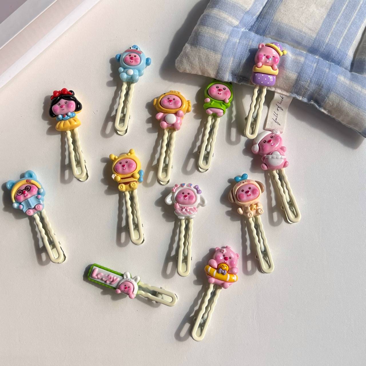 12 Forcina per capelli a forma di marmotta, carina, dolce, ragazza, forcina laterale a forma di cuore, giapponese e coreana, mini copricapo con clip laterale morbido per ragazza_voghion.com
