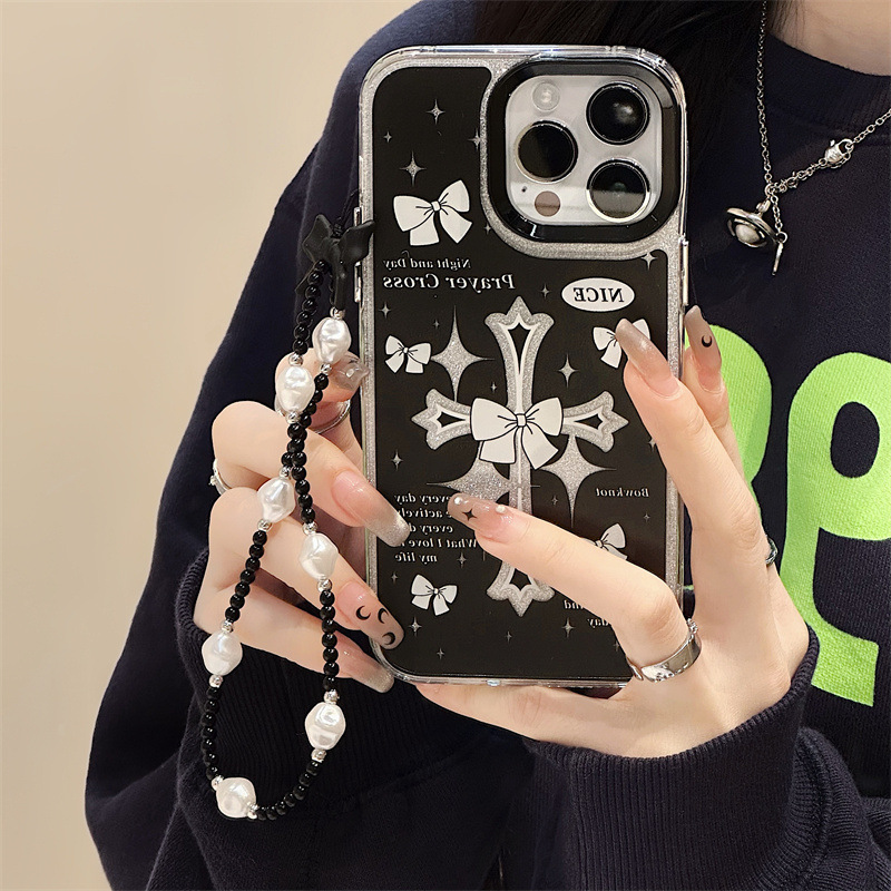 知泰iPhone15Pro蘋果14手機殼11閃粉紙12Pro三合一亞克力13手機鏈