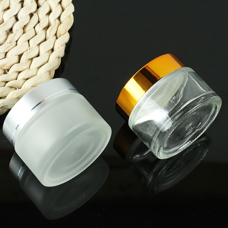 Transparent Glass Cream Bottle Frosted Cosmetics Bottled Eye Cream Bottle Frosted Skin Care Bottle Sample Empty Bottle