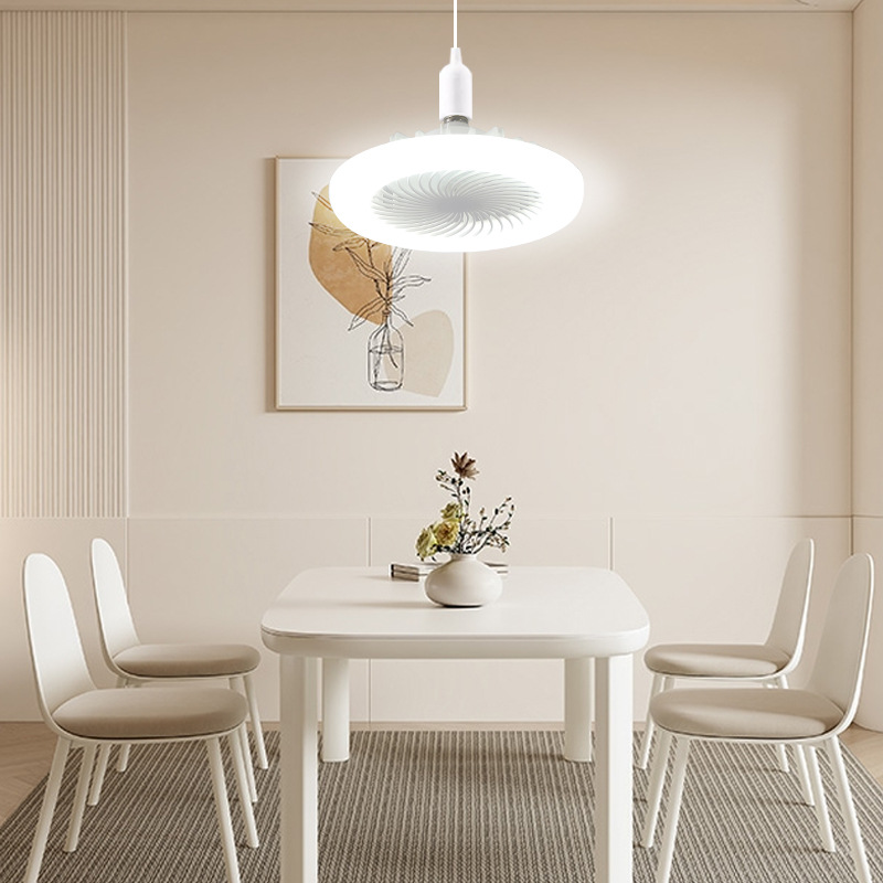 Simple E27 energy-saving ceiling fan integrated lamp mute remote control timing lamp lighting wholesale living room fan bulb