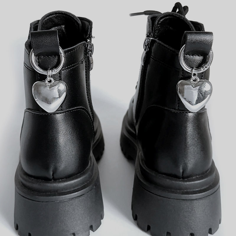 CCB three-dimensional big love shoes buckle simple all-match design peach heart detachable Martin boots heel shoes accessories fashion