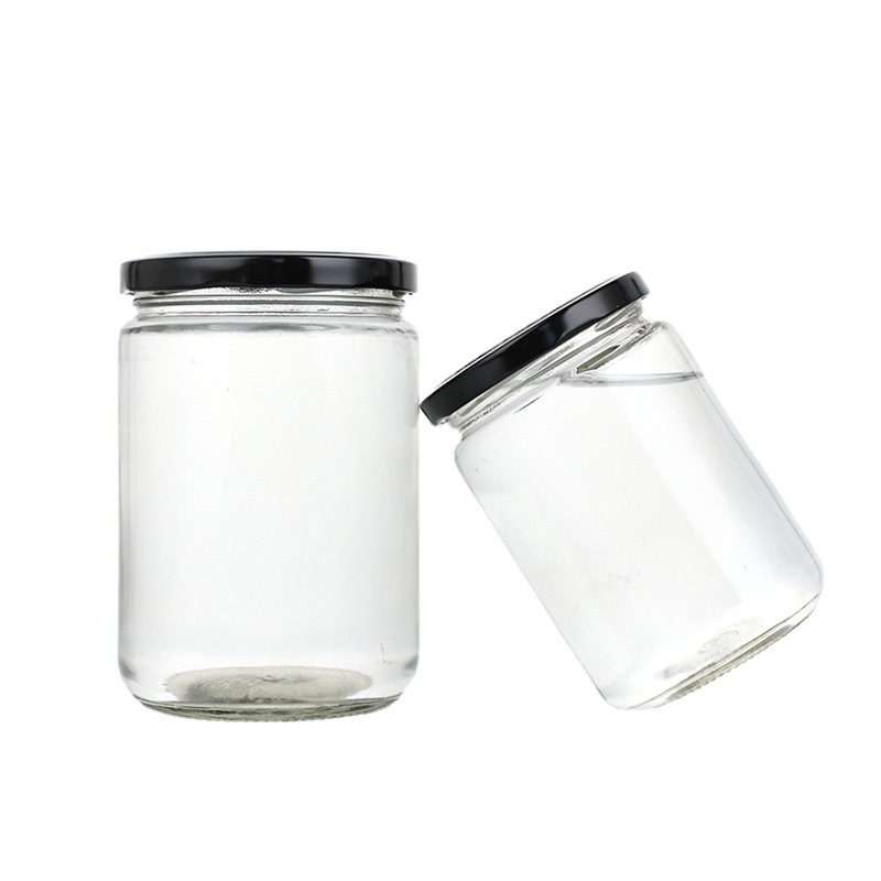 Canned bottle glass bottle pickles bottle round empty bottle jam chili sauce honey bottle spot wholesale