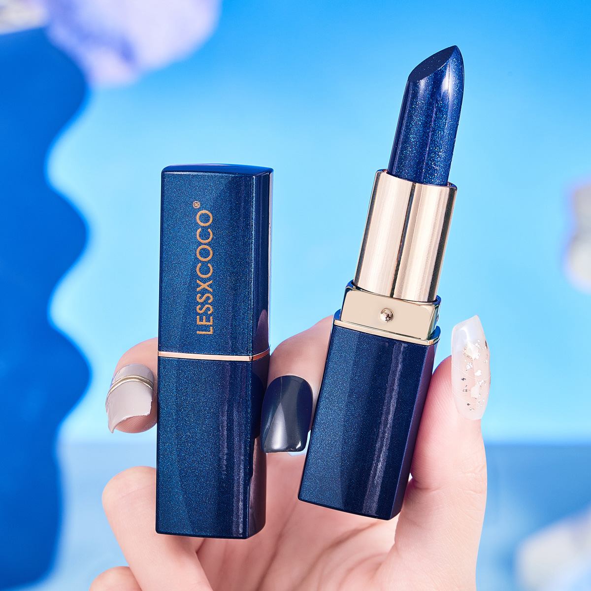 LESSXCOCO blue demon Ji lipstick color lipstick lipstick non-stick cup waterproof non-fading lipstick