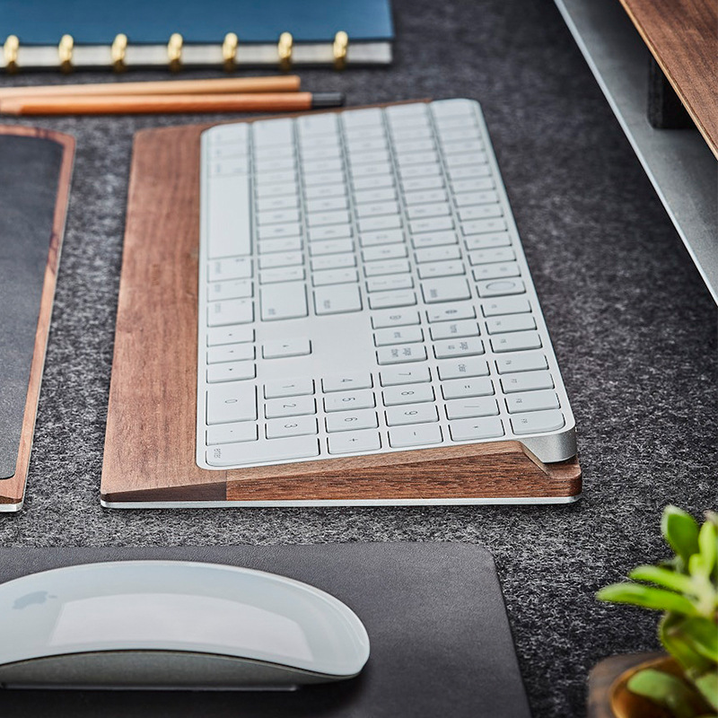 Cross-border supply of solid wood support wonderful keyboard tray wooden wrist pad support keyboard base bracket Walnut