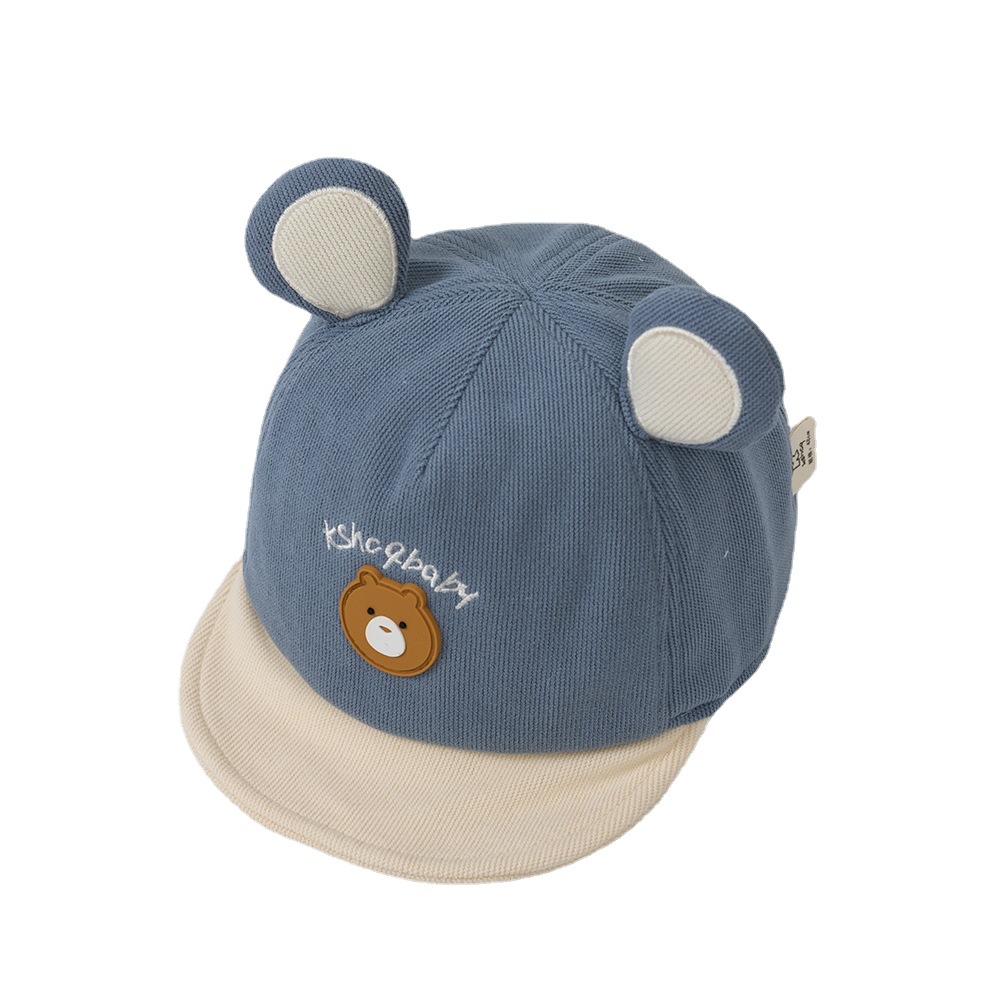 Little Bear Mark infant children's hat warm baby peaked cap cartoon Benhui new baby hat cartoon peaked cap