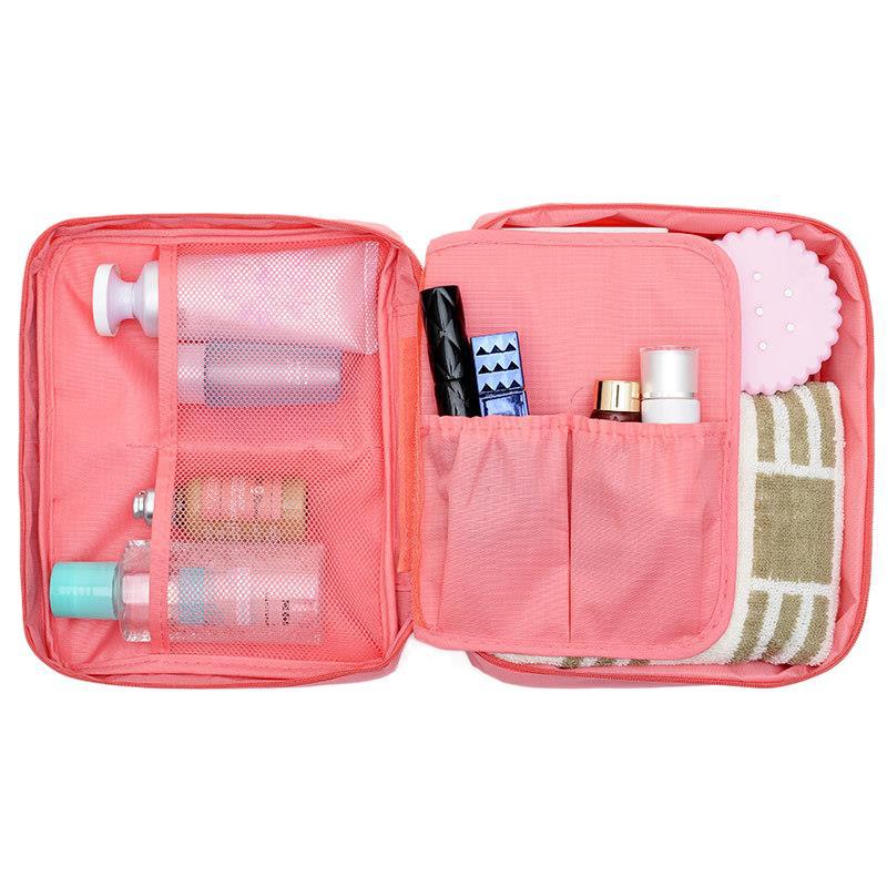 Korean Style Portable Large Capacity Carry-on Toiletry Bag for Business Travel Waterproof Cosmetic Storage Bag Cosmetic Bag Printed logo