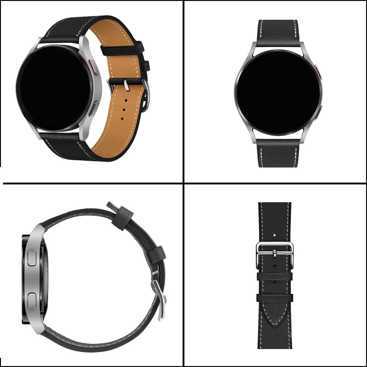 For Samsung Watch Leather Strap Leather Business Pin Buckle Huawei GT Jiaming Strap 20-22mm Universal