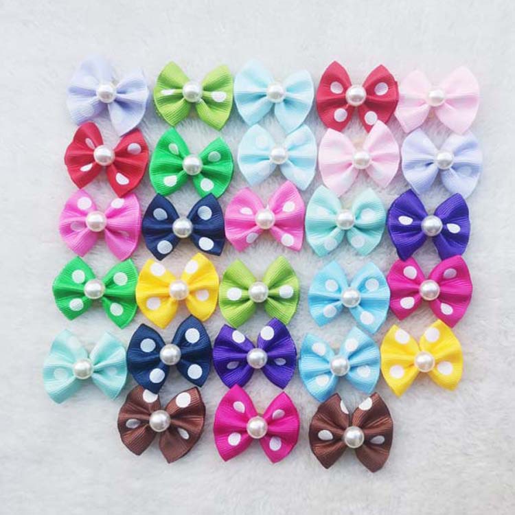Pet Headdress Flower Ornaments Dot Bow Rubber Tendon Headdress Flower Teddy Cartoon Cute Fresh Hair Ornaments Hair Ornaments Headdress Flower
