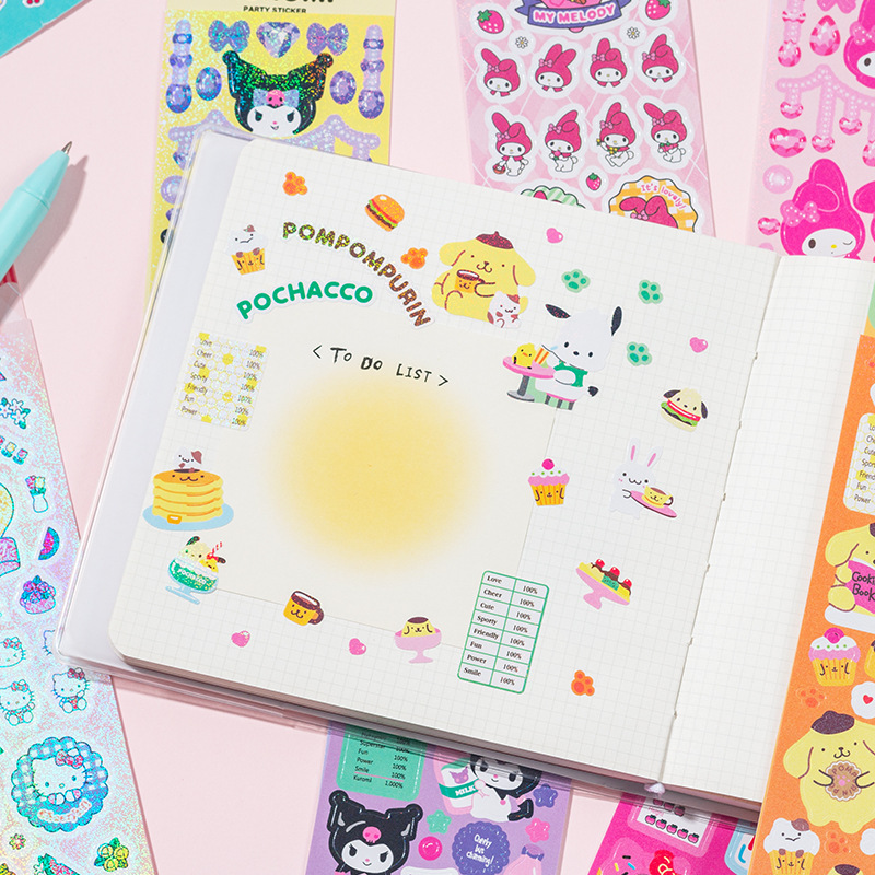 SL-37 sanliou 18 laser cartoon waterproof goo card stickers diy cute animal Journal decoration material text