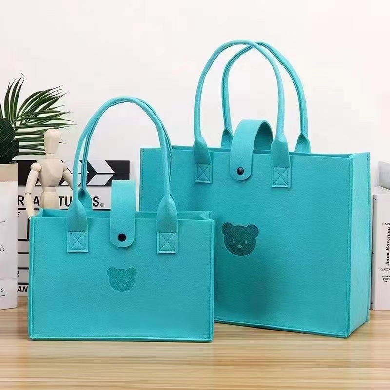 New Bear felt handbag multi-purpose handbag simple solid color tote bag shopping large capacity portable bag