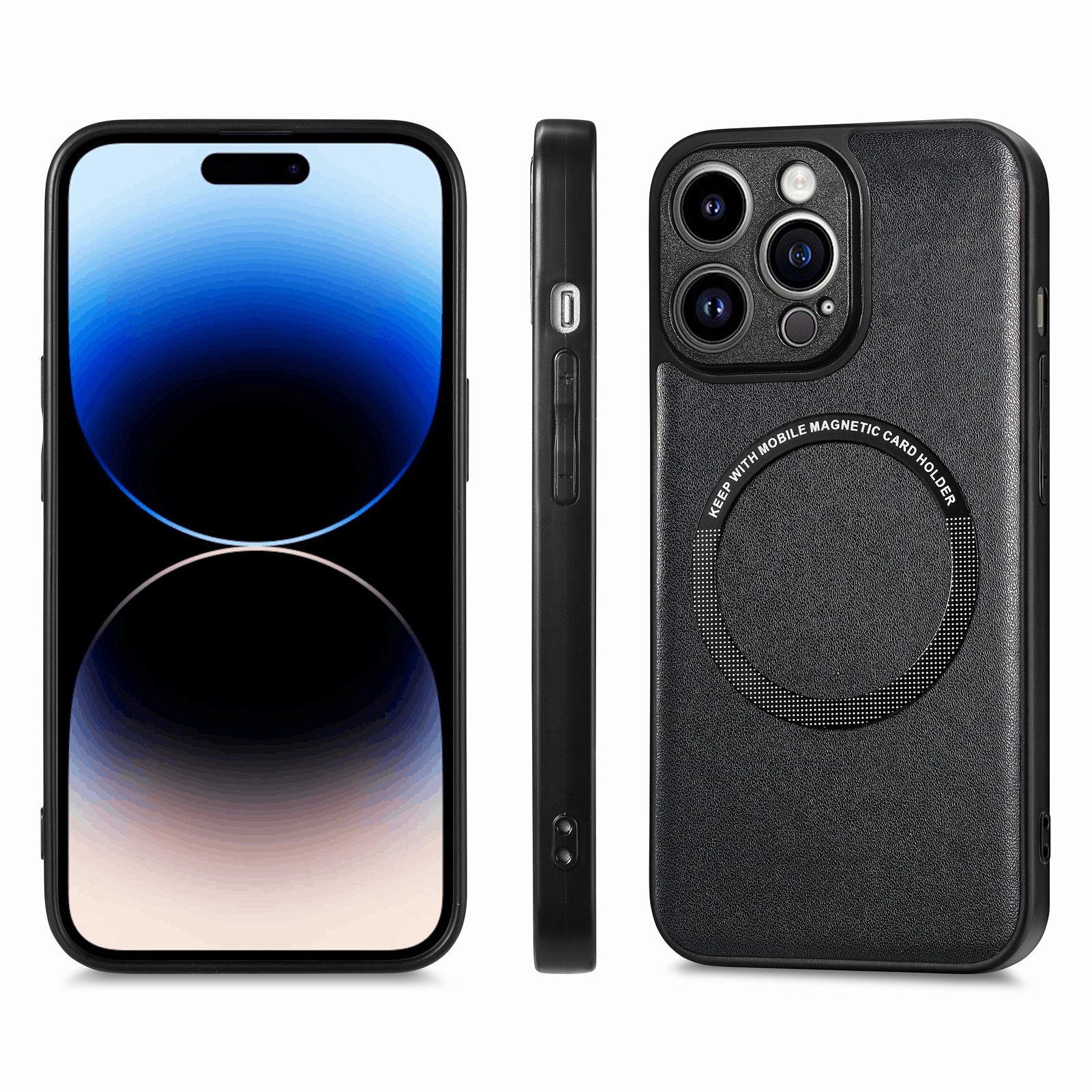 For iPhone and Apple 16 Stand Card Phone Case Carbon Fiber Leather iPhone15 Drop-resistant Protective Case