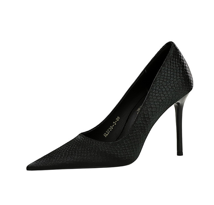 Party high heels slim slim high heels fishscale satin shingle pointe single shoes_voghion.com