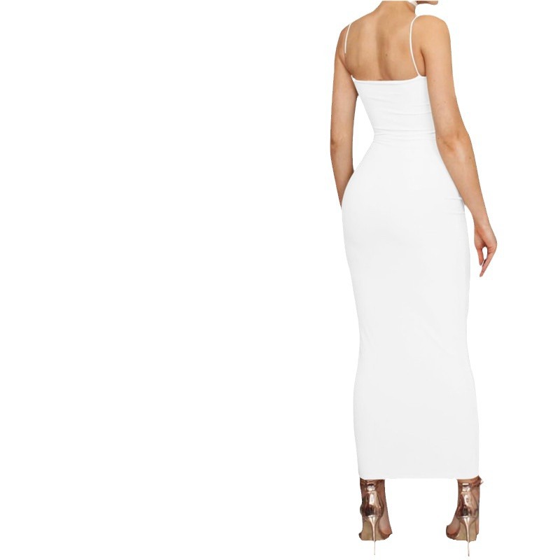 in stock European and American Women's Ins Sexy Strap Temperament Strap Long Dress Backless Slim Fit dress Women's Summer Wholesale