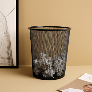 Cubo de basura de alambre de hierro grueso resistente al óxido para el hogar y la Oficina, cesta de basura de Metal, diseño sin tapa, adecuado para el baño