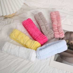 Macaron Color Korean Solid Color Cute Bath Hair Band Wash Face Makeup Apply Mask Hair Band Headband Wholesale