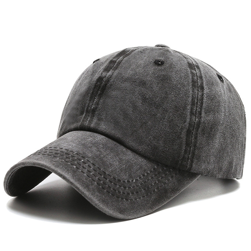 Hat Men's Washed Coated Baseball Cap Color Light Plate Korean Style Simple Dome Cap Solid Color Sports Sun Hat