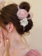 Peach Powder Camellia Grab Clip