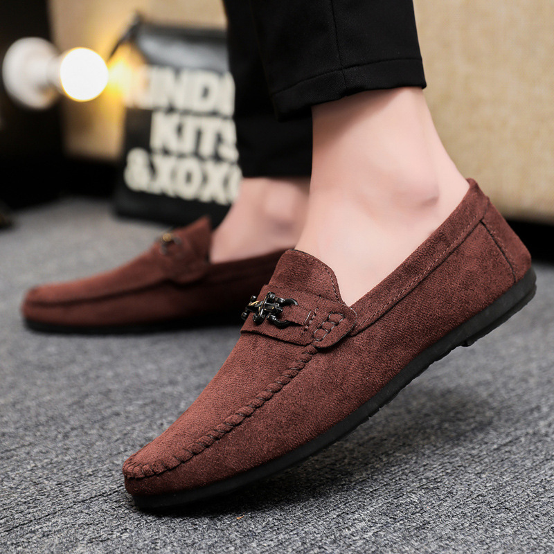 Waterproof casual Sports men's slip-on loafers small leather shoes lazy fashion youth formal wear men's shoes handmade