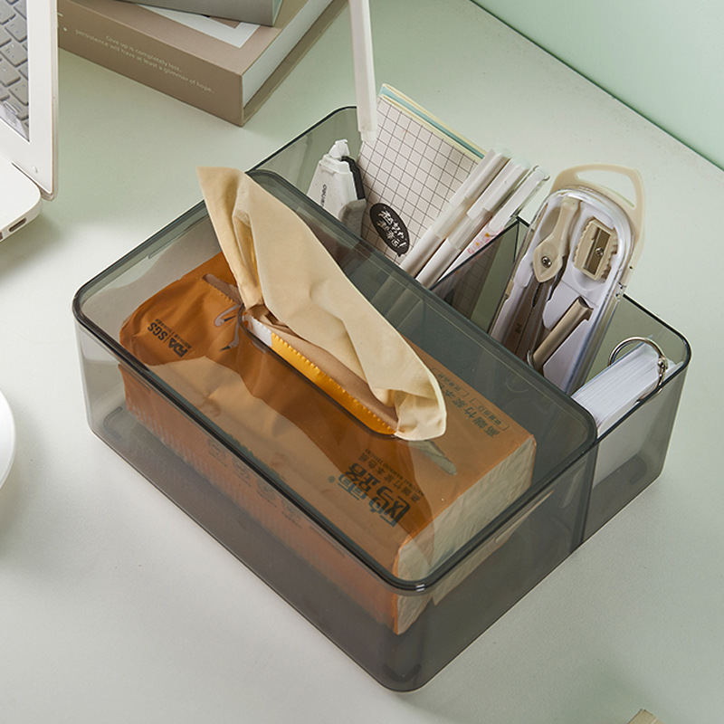Transparent acrylic tissue storage box company bank gift plastic paper box desktop tissue box spot wholesale