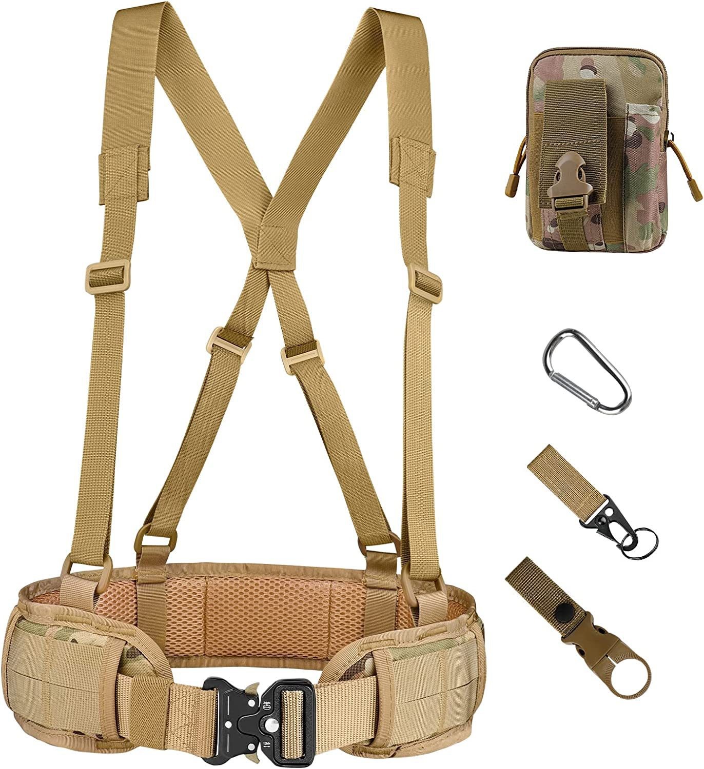 Factory direct outdoor tactical belt CS waist belt accessory small bag black nylon metal buckle belt camouflage