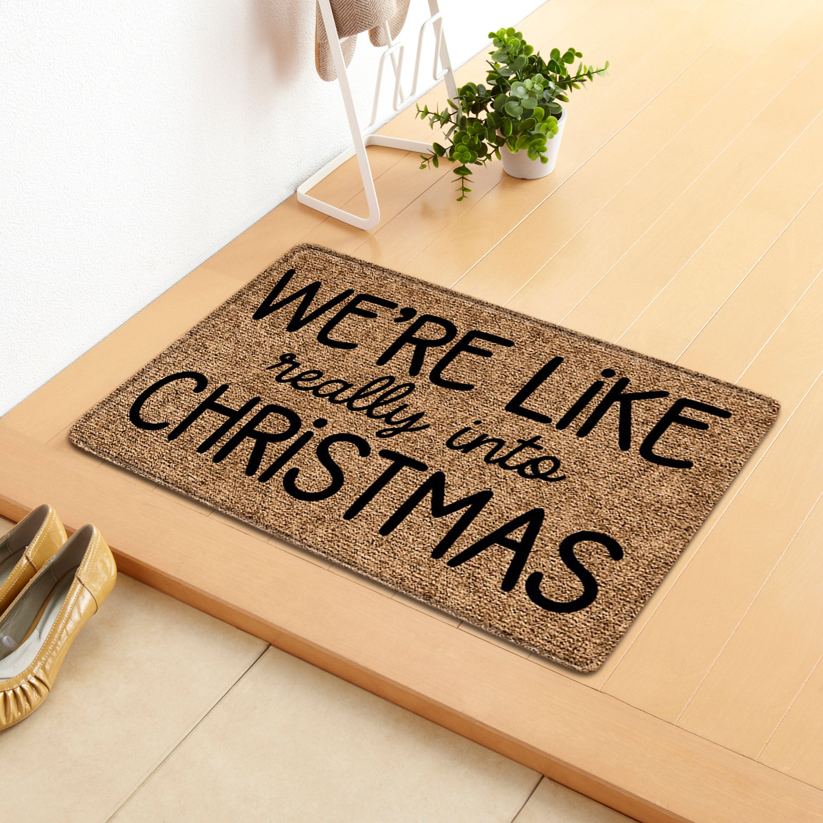 Cross-border Cute Christmas Letters Home Door Mat Absorbent Mat Living Room Kitchen Floor Mat Bedroom Carpet Hair