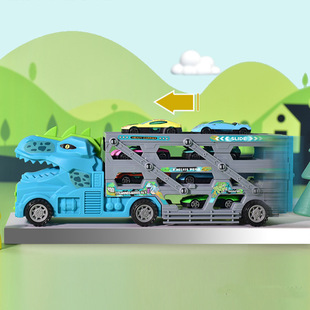 Cross-border TEMU Amazon Dinosaur Toy Railcar Sliding Alloy Car Folding Storage Deformed Ejection Truck