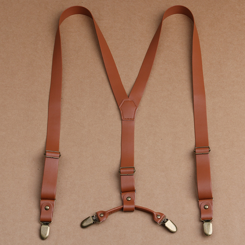 Retro British strap clip 4 clips 2.5cm wide detachable movable screw two-sided soft leather strap clip for men and women