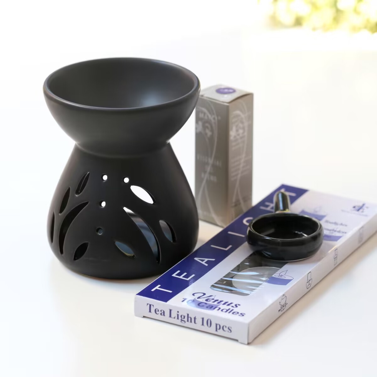 Large Capacity Candle Ceramic Aromatherapy Stove Sleeping Lamp Small Sandalwood Incense Stove with Bracket to Prevent Dry Burning Yoga Home Retro