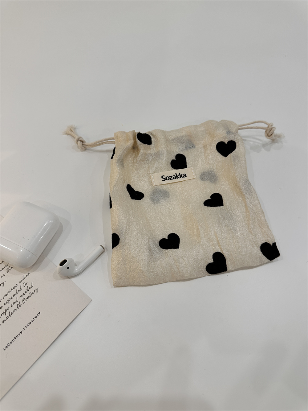 36252 Champagne Love Bundle Pocket Drawstring Small Object Storage Bag Cloth Bag Student Sundries Portable Wash Bag