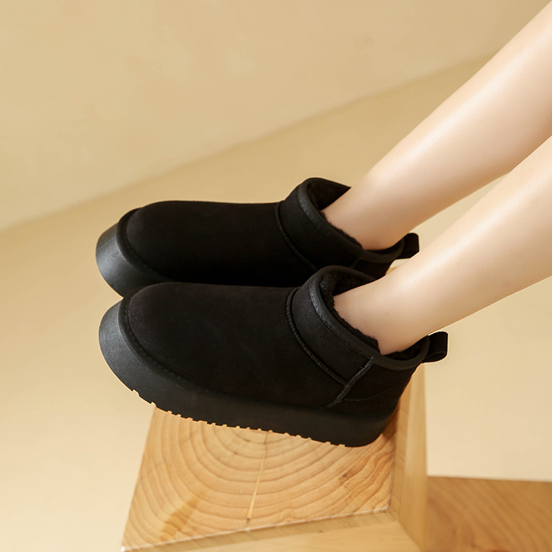Snow Boots women's platform thick-soled outer wear 2023 Winter new fur integrated waterproof non-slip warm cotton shoes_voghion.com
