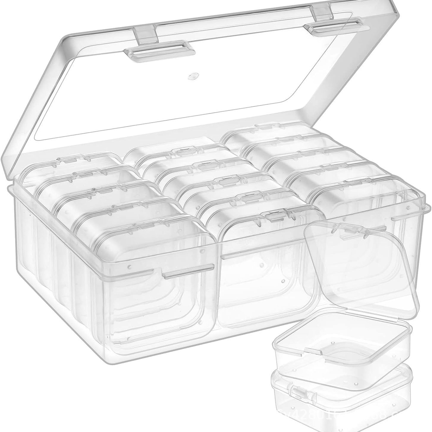 Beaded storage box Beads compartment storage box transparent desktop storage handmade DIY material with lid box finishing box