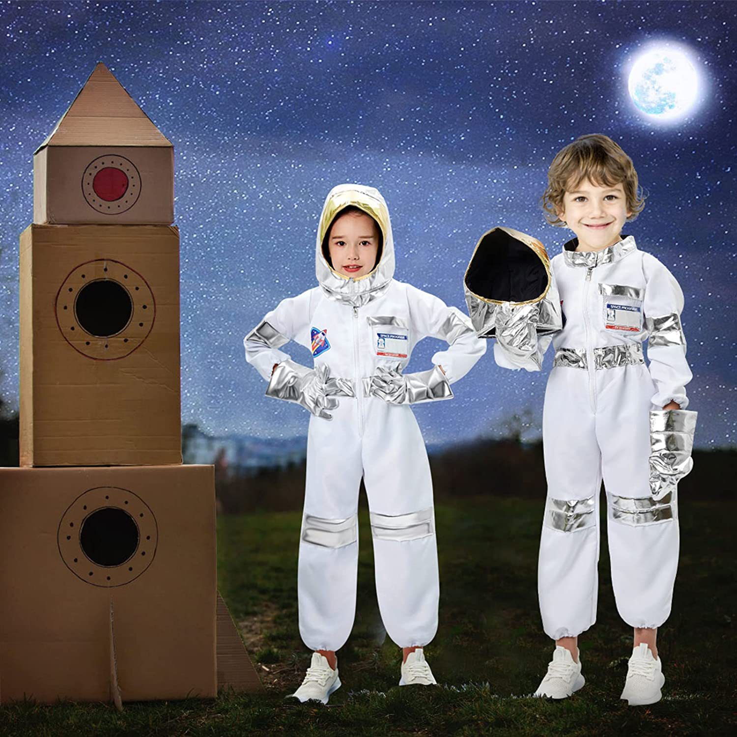 Children's Space Suit Halloween cosplay Performance Suit Astronaut Gloves Holiday Party Performance Play Suit