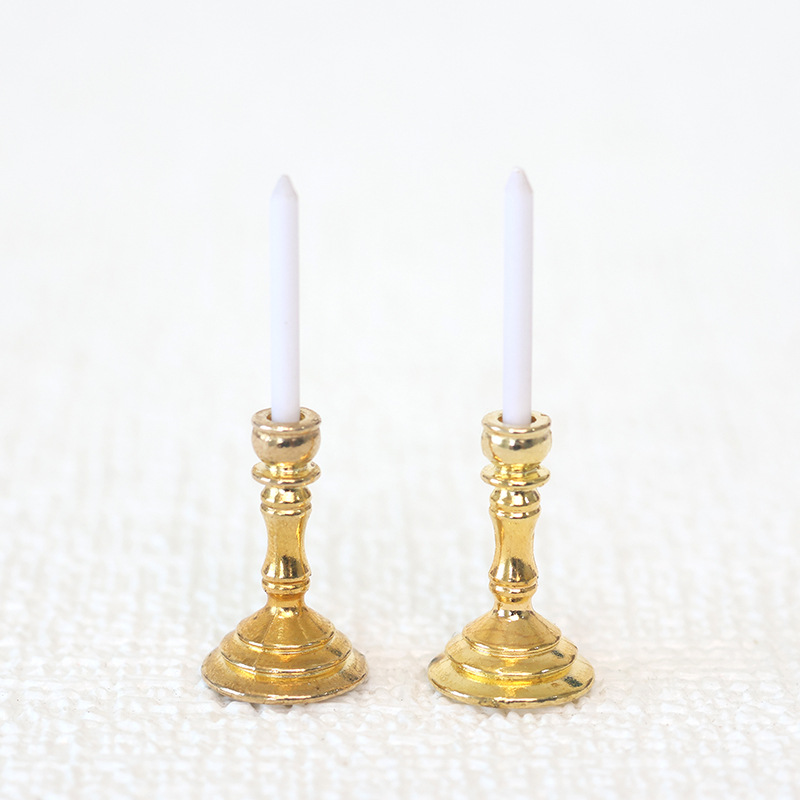 mini mini Miniature White Candle Holder DOLLHOUSE Doll House Small Furniture with Ornaments Play House Toys