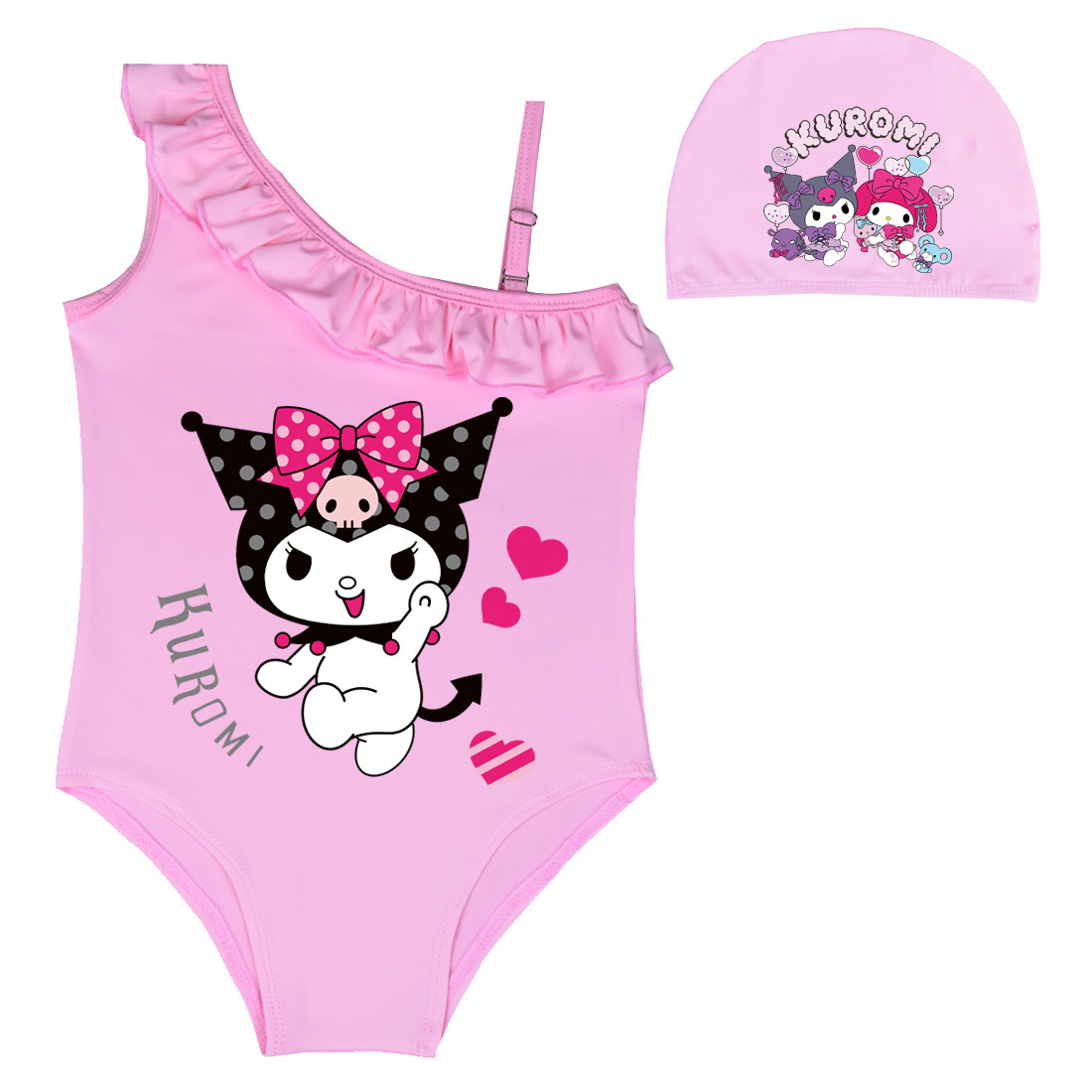 2023 Amazon New Kuromi Kuromi Swimsuit Girls Big Children One-piece Swimsuit Y09141