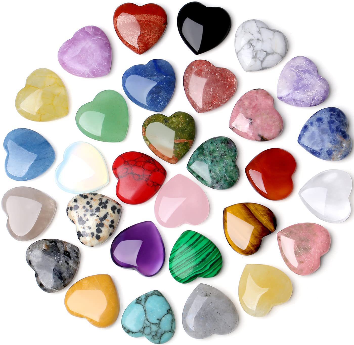 Cross-border heart decoration love crystal 20mm heart-shaped love natural stone wholesale girl jewelry decoration ornaments