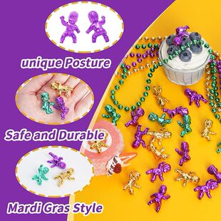 Carnival beaded necklace King Cake Baby plating mini plastic accessories suitable for Carnival party gifts