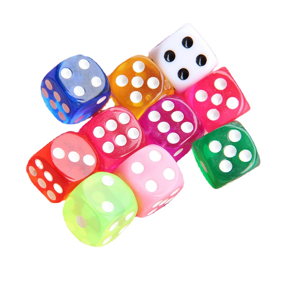 Rounded Candy Color Acrylic Dice Crystal Color Board Game Accessories DIY Keychain Accessories Amazon Cross Border