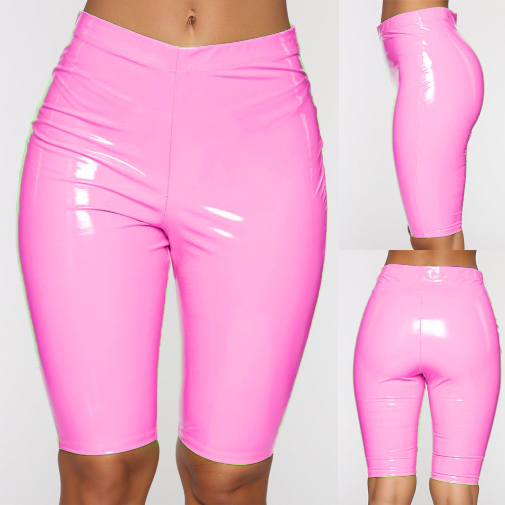 AliExpress Amazon Grisly Leather Pants Mirror PU Shorts Outer Wear Thin Pants for Women