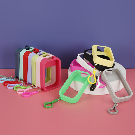 In stock 45ml card spray bottle silicone case spray box protective cover 50ml Apple bottle color with Keychain